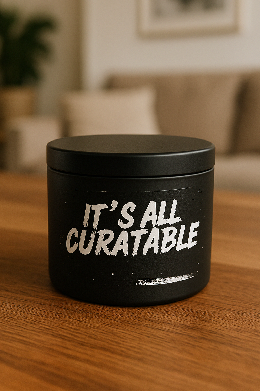Black Four Ounce Earthy Scented Candle