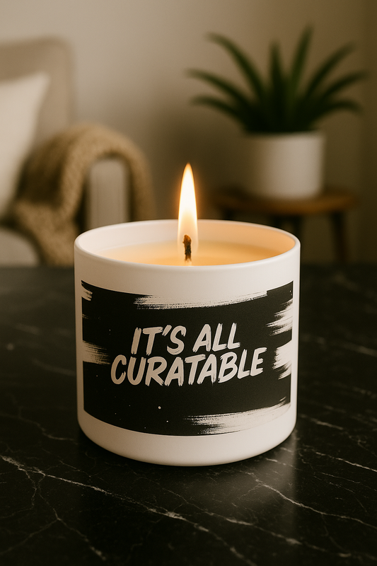 White Four Ounce Floral Scented Candle